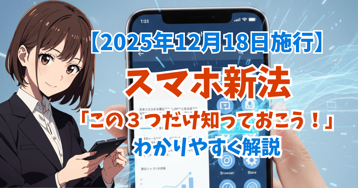 【2025年12月18日施行】スマホ新法「この３つだけ知っておこう！」わかりやすく解説